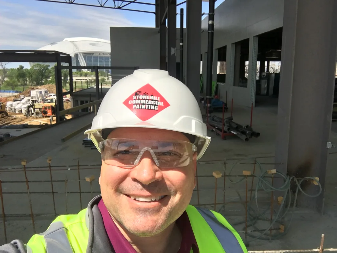 On the Texas Live! job, with AT&T Stadium behind